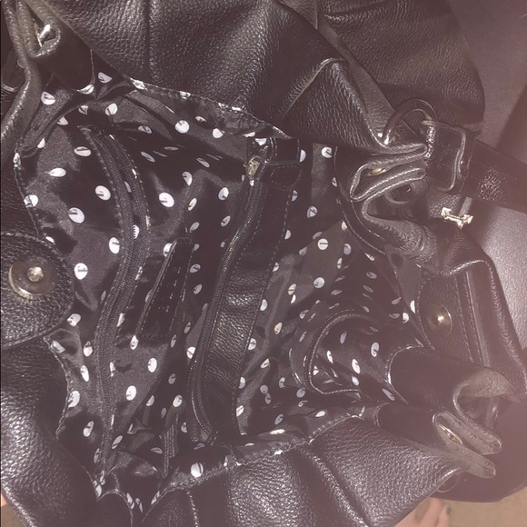 Elle black faux leather purse with metal accents - Picture 4 of 5